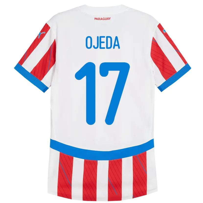 Danxen Mann Paraguay Deisy Ojeda #17 Hvit Rød Hjemmetrøye Drakt Trøye 24-26 Skjorter T-Skjorte