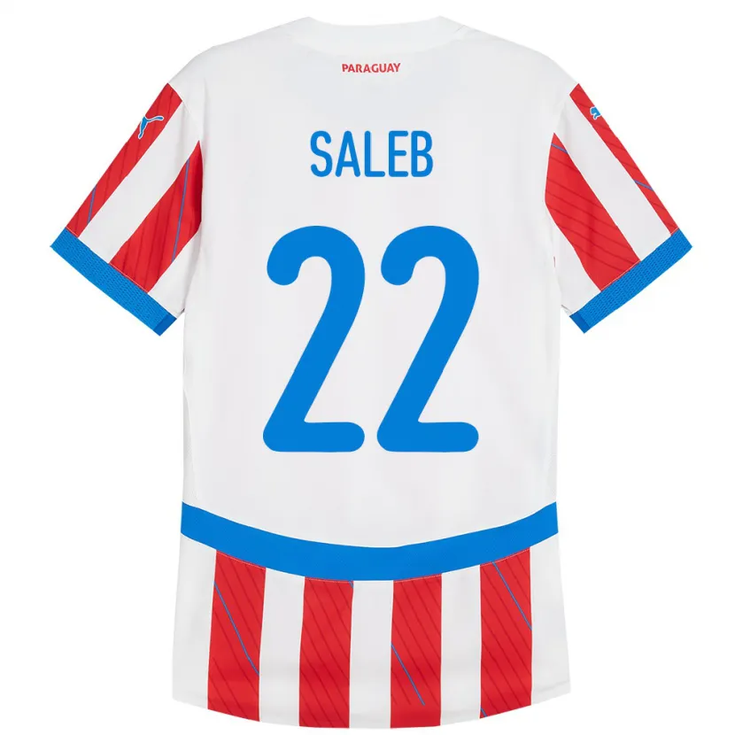 Danxen Mann Paraguay Gloria Saleb #22 Hvit Rød Hjemmetrøye Drakt Trøye 24-26 Skjorter T-Skjorte
