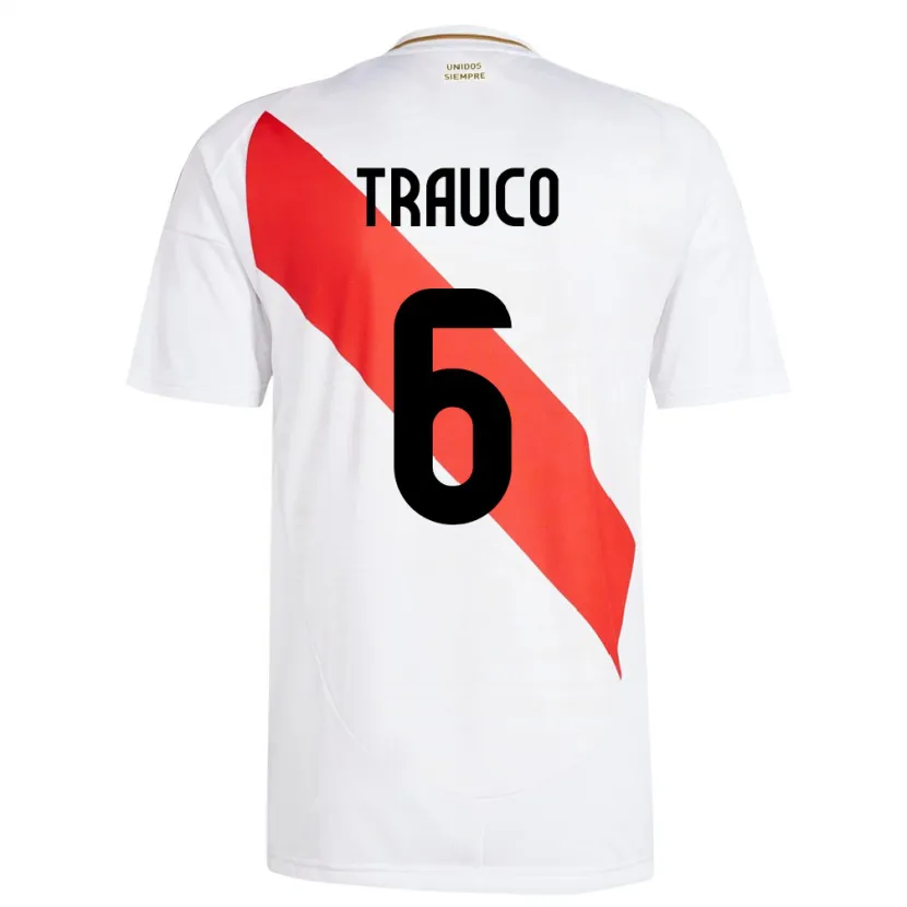 Danxen Mann Peru Miguel Trauco #6 Hvit Hjemmetrøye Drakt Trøye 24-26 Skjorter T-Skjorte