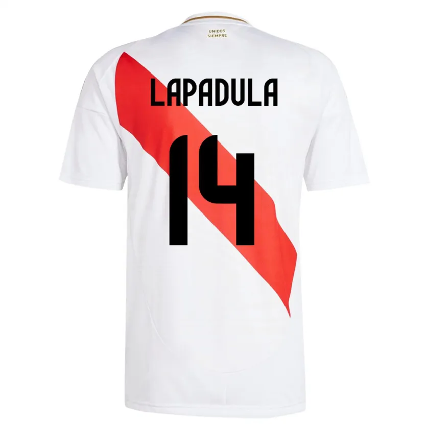 Danxen Mann Peru Gianluca Lapadula #14 Hvit Hjemmetrøye Drakt Trøye 24-26 Skjorter T-Skjorte