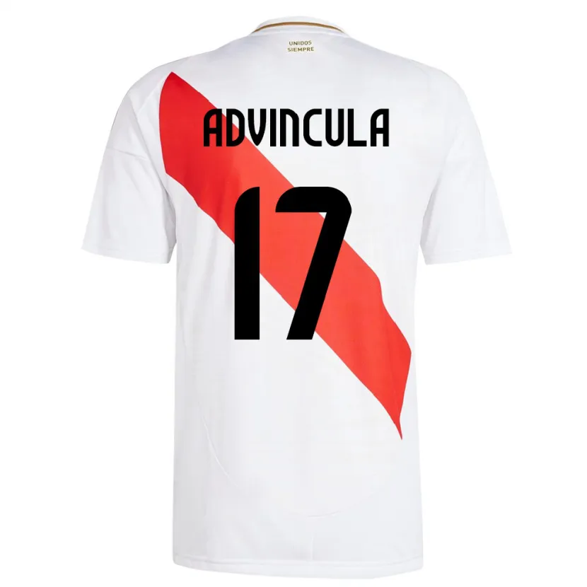 Danxen Mann Peru Luis Advíncula #17 Hvit Hjemmetrøye Drakt Trøye 24-26 Skjorter T-Skjorte