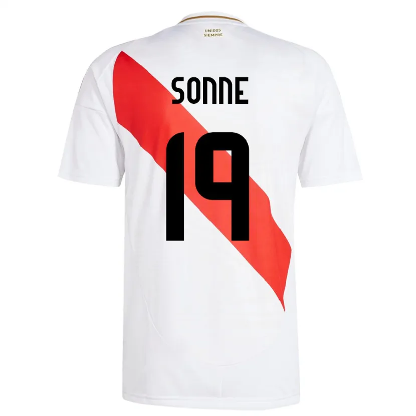 Danxen Mann Peru Oliver Sonne #19 Hvit Hjemmetrøye Drakt Trøye 24-26 Skjorter T-Skjorte
