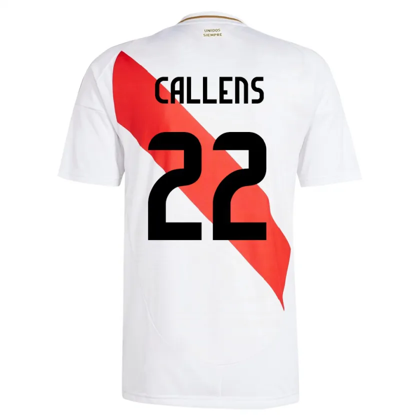 Danxen Mann Peru Alexander Callens #22 Hvit Hjemmetrøye Drakt Trøye 24-26 Skjorter T-Skjorte