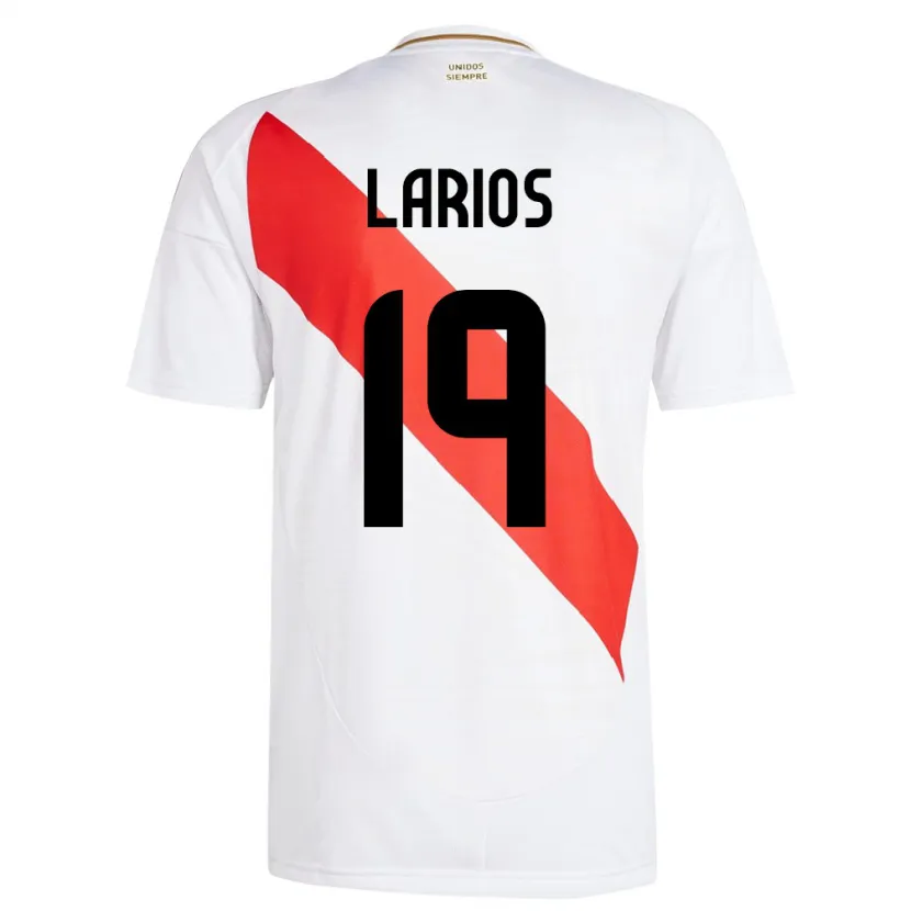 Danxen Mann Peru Guillermo Larios #19 Hvit Hjemmetrøye Drakt Trøye 24-26 Skjorter T-Skjorte