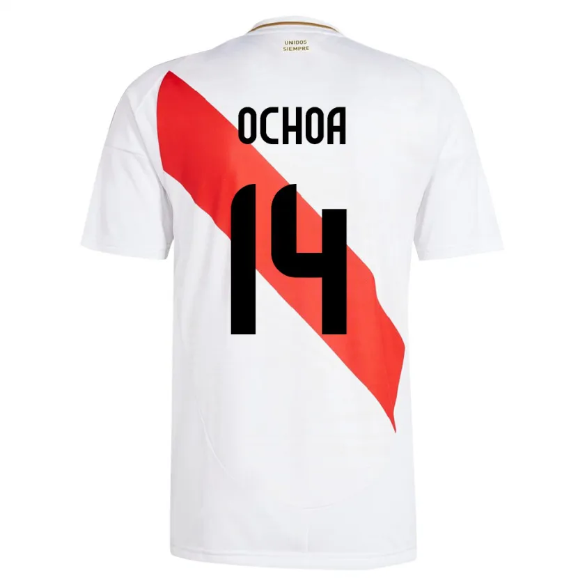 Danxen Mann Peru Victoria Ochoa #14 Hvit Hjemmetrøye Drakt Trøye 24-26 Skjorter T-Skjorte