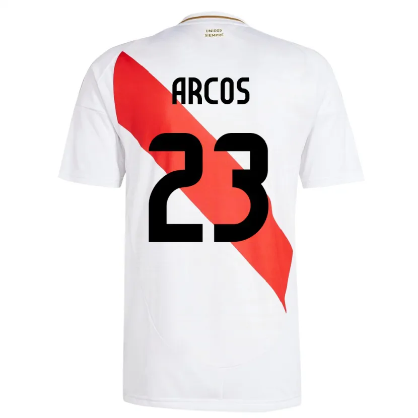 Danxen Mann Peru Lucía Arcos #23 Hvit Hjemmetrøye Drakt Trøye 24-26 Skjorter T-Skjorte