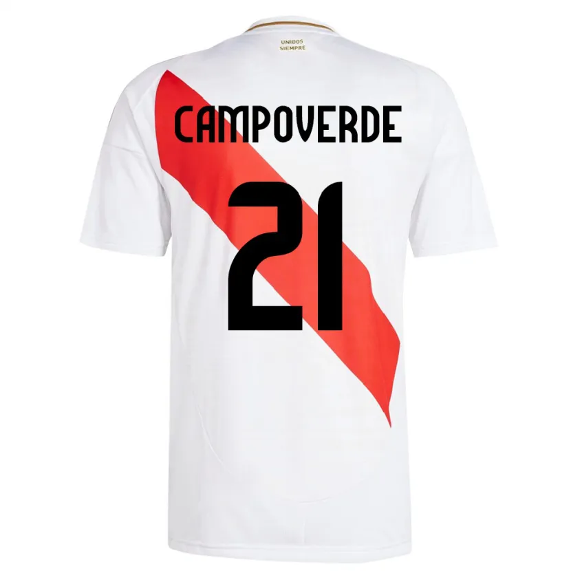 Danxen Mann Peru Luz Campoverde #21 Hvit Hjemmetrøye Drakt Trøye 24-26 Skjorter T-Skjorte