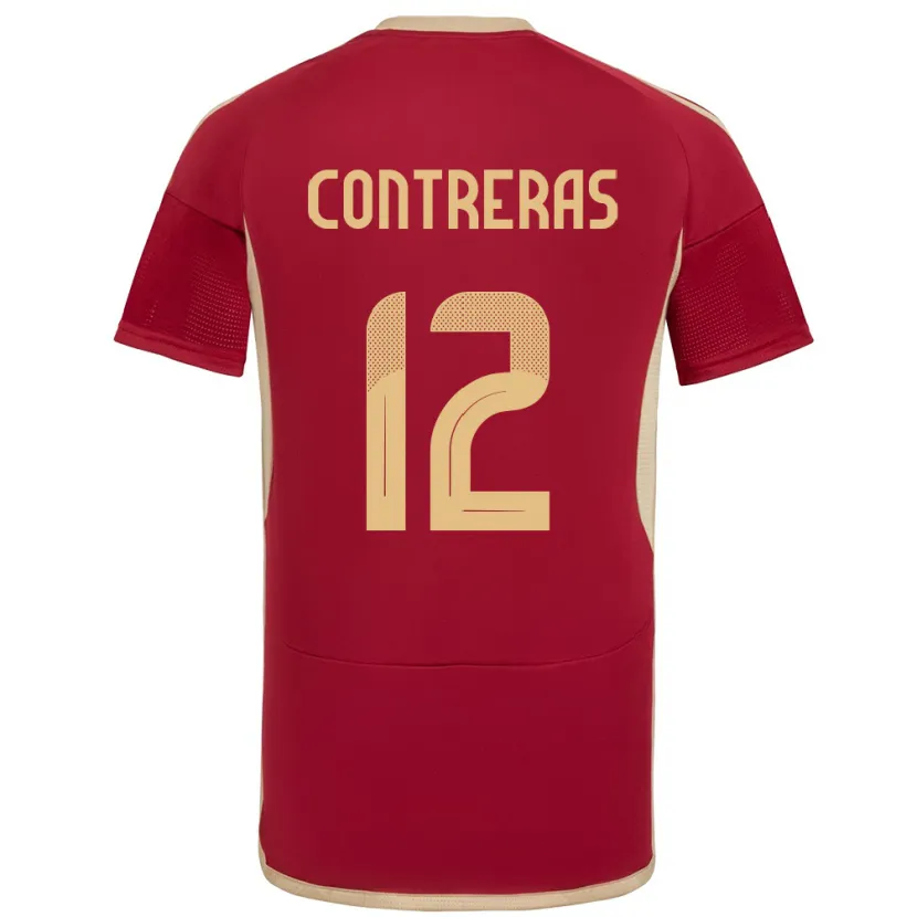 Danxen Mann Venezuela José Contreras #12 Burgunder Hjemmetrøye Drakt Trøye 24-26 Skjorter T-Skjorte