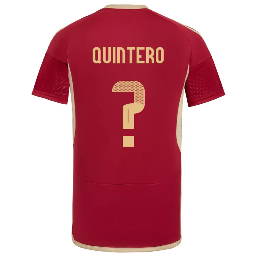 Danxen Mann Venezuela Teo Quintero #0 Burgunder Hjemmetrøye Drakt Trøye 24-26 Skjorter T-Skjorte