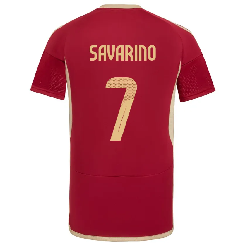 Danxen Mann Venezuela Jefferson Savarino #7 Burgunder Hjemmetrøye Drakt Trøye 24-26 Skjorter T-Skjorte