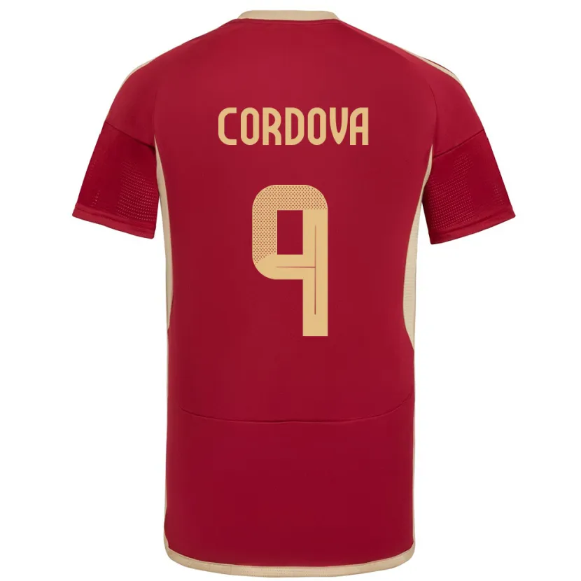 Danxen Mann Venezuela Sergio Córdova #9 Burgunder Hjemmetrøye Drakt Trøye 24-26 Skjorter T-Skjorte