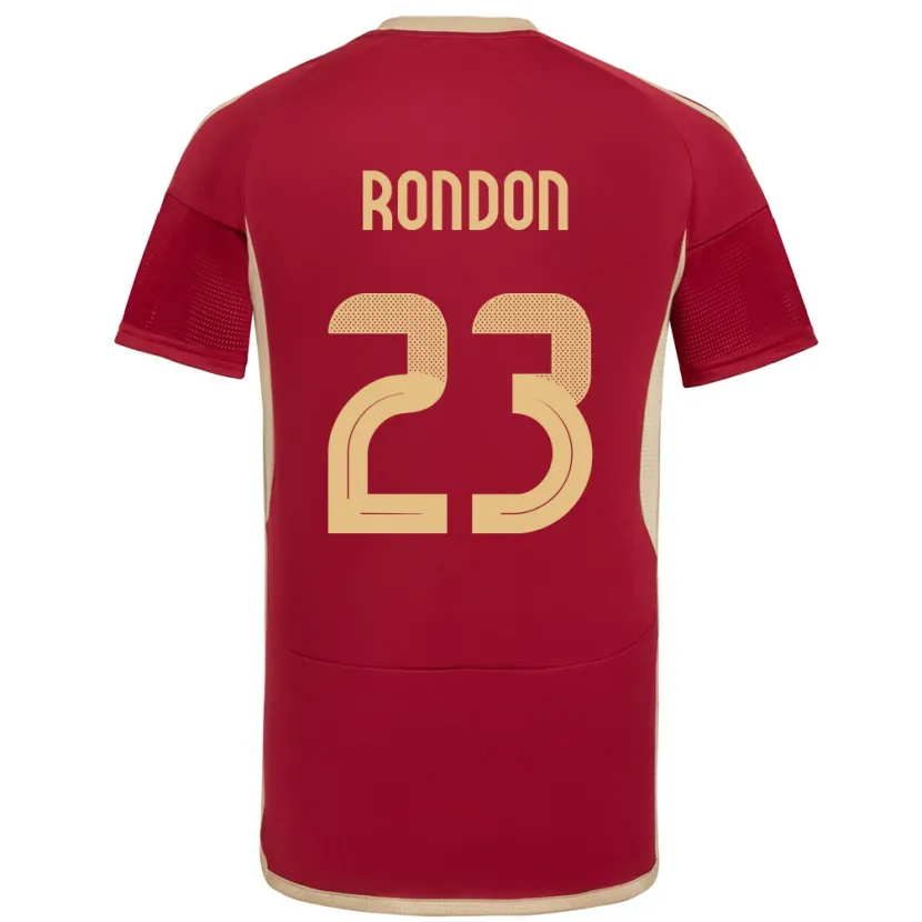 Danxen Mann Venezuela Salomón Rondón #23 Burgunder Hjemmetrøye Drakt Trøye 24-26 Skjorter T-Skjorte