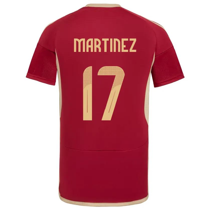 Danxen Mann Venezuela David Martínez #17 Burgunder Hjemmetrøye Drakt Trøye 24-26 Skjorter T-Skjorte