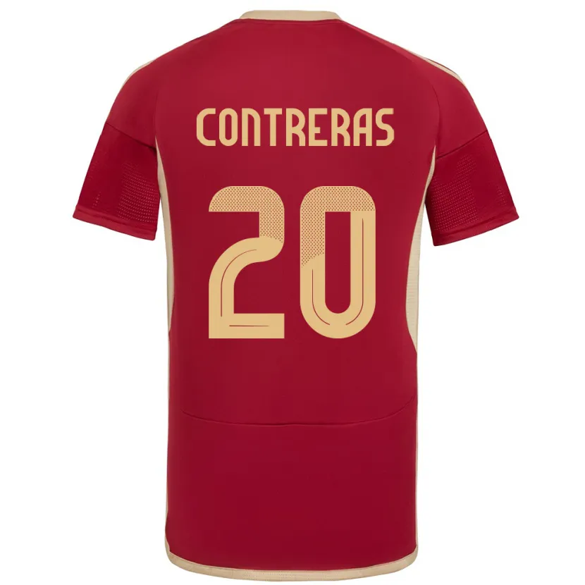 Danxen Mann Venezuela Anderson Contreras #20 Burgunder Hjemmetrøye Drakt Trøye 24-26 Skjorter T-Skjorte
