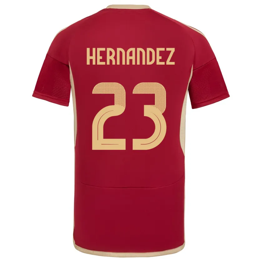 Danxen Mann Venezuela Luifer Hernández #23 Burgunder Hjemmetrøye Drakt Trøye 24-26 Skjorter T-Skjorte