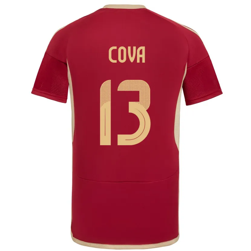 Danxen Mann Venezuela Alejandro Cova #13 Burgunder Hjemmetrøye Drakt Trøye 24-26 Skjorter T-Skjorte