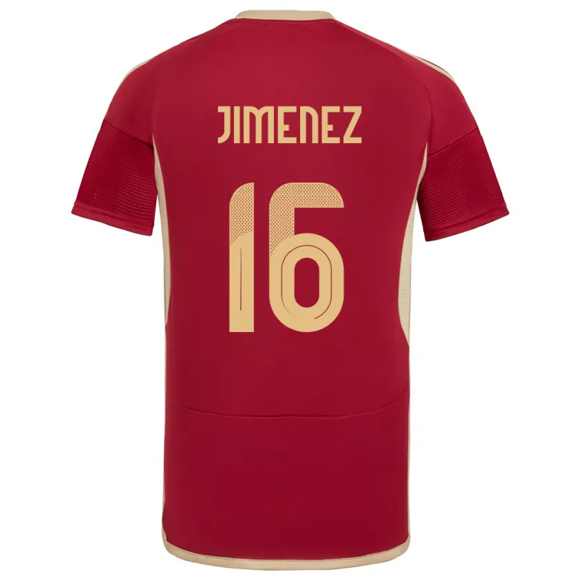 Danxen Mann Venezuela Néstor Jiménez #16 Burgunder Hjemmetrøye Drakt Trøye 24-26 Skjorter T-Skjorte