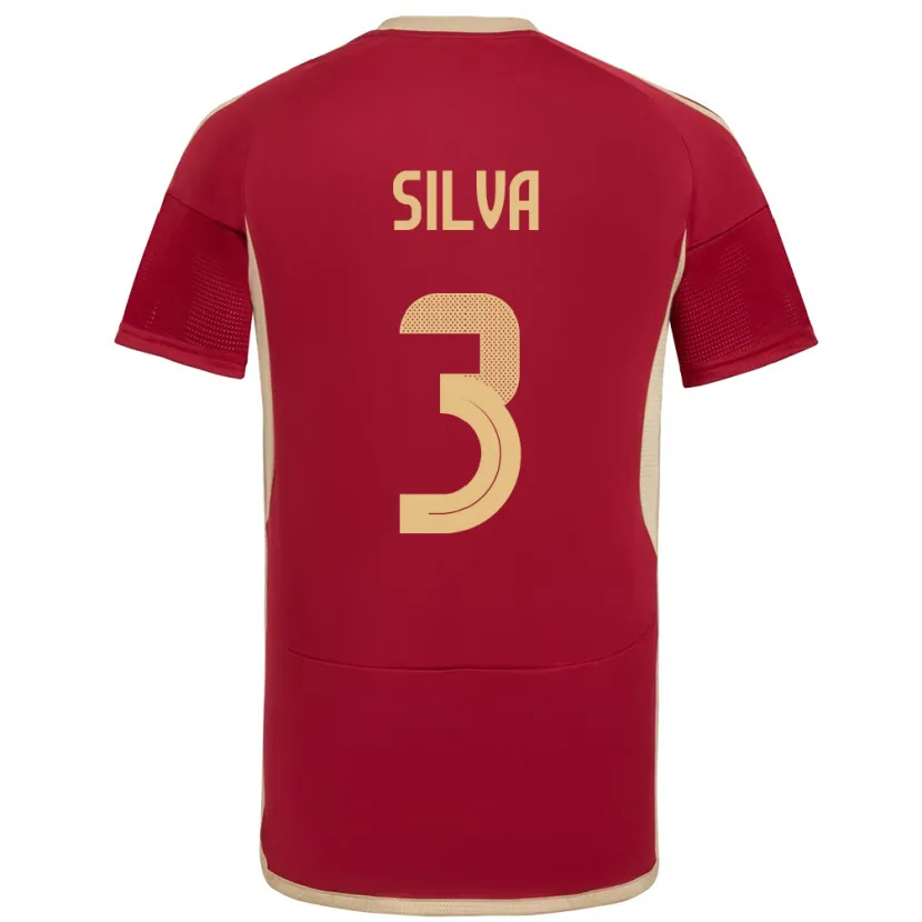 Danxen Mann Venezuela Santiago Silva #3 Burgunder Hjemmetrøye Drakt Trøye 24-26 Skjorter T-Skjorte