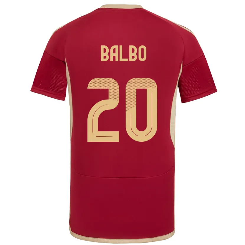 Danxen Mann Venezuela Luis Balbo #20 Burgunder Hjemmetrøye Drakt Trøye 24-26 Skjorter T-Skjorte