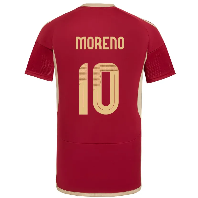 Danxen Mann Venezuela Yerliane Moreno #10 Burgunder Hjemmetrøye Drakt Trøye 24-26 Skjorter T-Skjorte