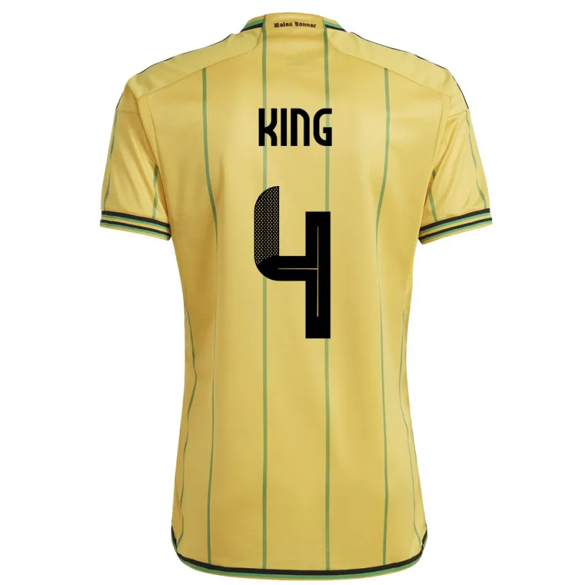 Danxen Mann Jamaica Richard King #4 Gul Hjemmetrøye Drakt Trøye 24-26 Skjorter T-Skjorte