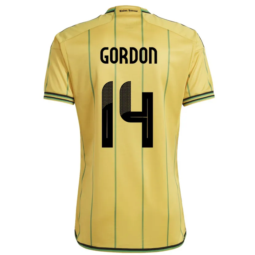 Danxen Mann Jamaica Ashton Gordon #14 Gul Hjemmetrøye Drakt Trøye 24-26 Skjorter T-Skjorte