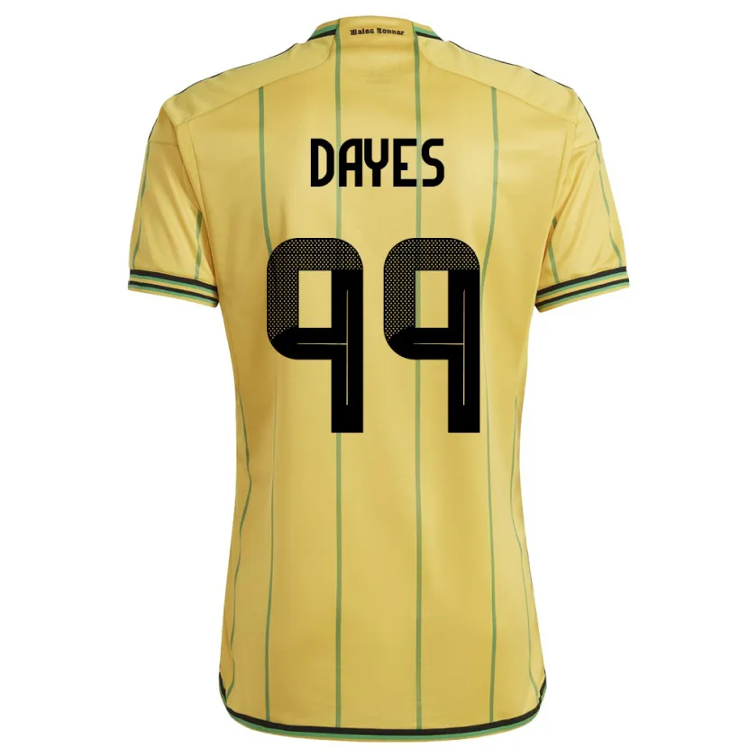 Danxen Mann Jamaica Malikae Dayes #99 Gul Hjemmetrøye Drakt Trøye 24-26 Skjorter T-Skjorte