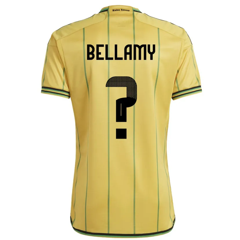 Danxen Mann Jamaica Sydney Bellamy #0 Gul Hjemmetrøye Drakt Trøye 24-26 Skjorter T-Skjorte