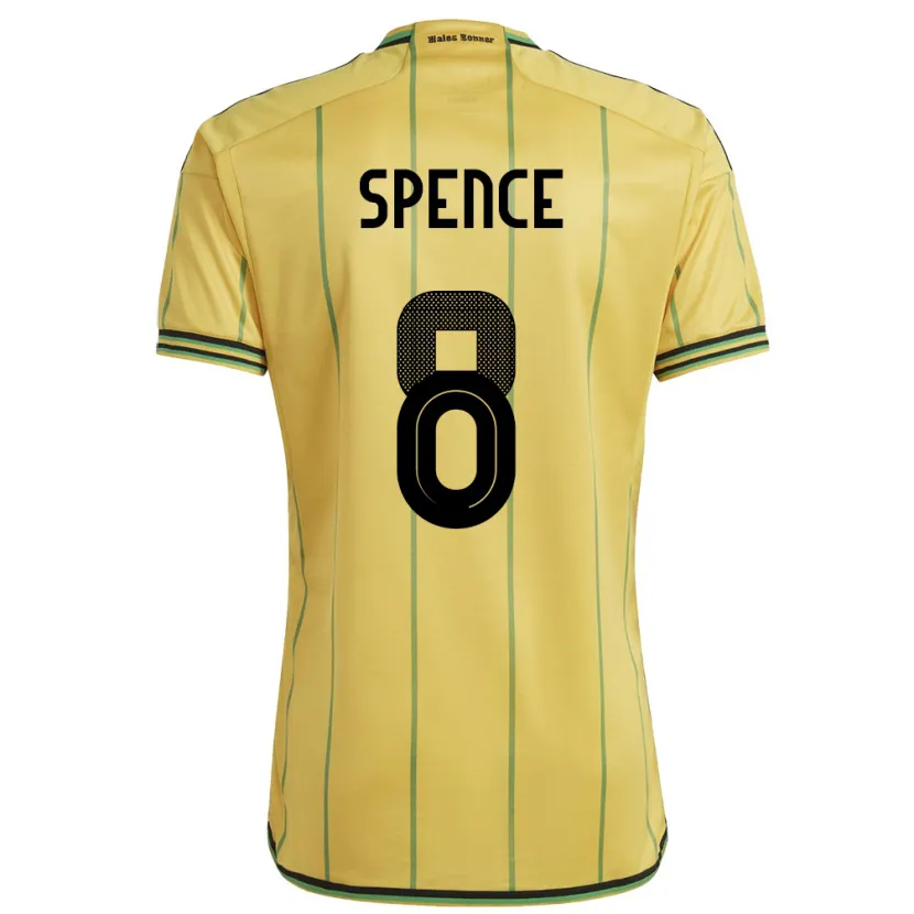 Danxen Mann Jamaica Drew Spence #8 Gul Hjemmetrøye Drakt Trøye 24-26 Skjorter T-Skjorte