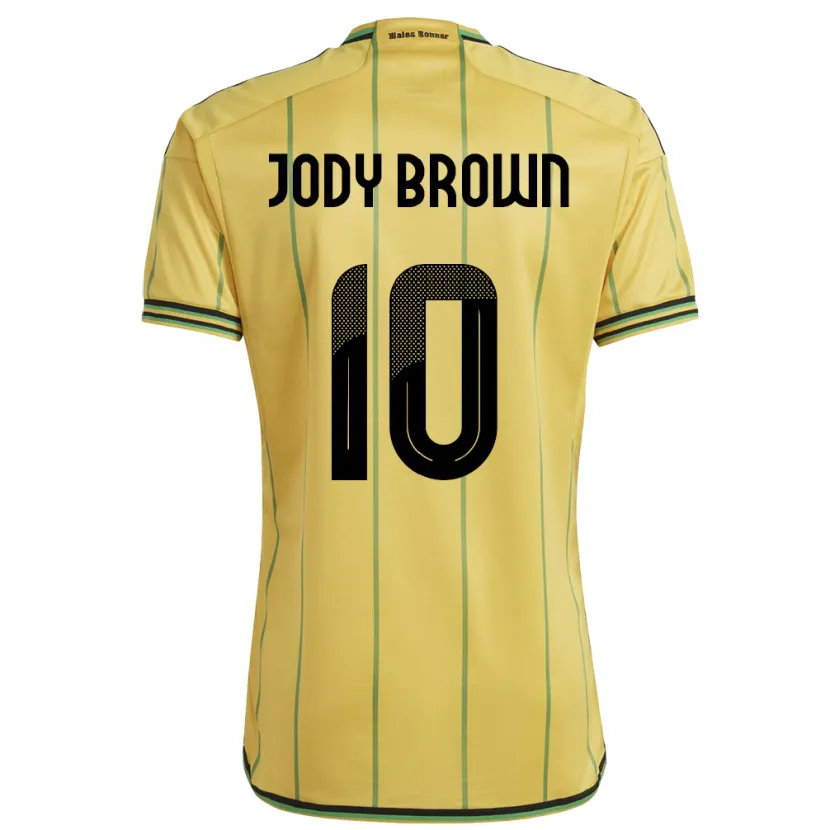 Danxen Mann Jamaica Jody Brown #10 Gul Hjemmetrøye Drakt Trøye 24-26 Skjorter T-Skjorte