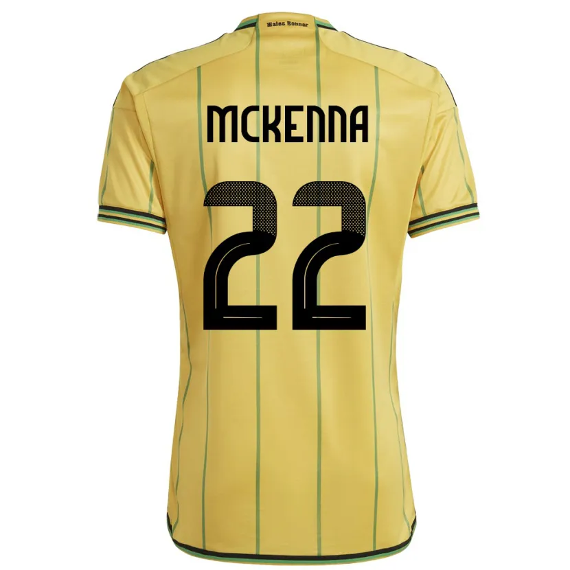 Danxen Mann Jamaica Kayla Mckenna #22 Gul Hjemmetrøye Drakt Trøye 24-26 Skjorter T-Skjorte