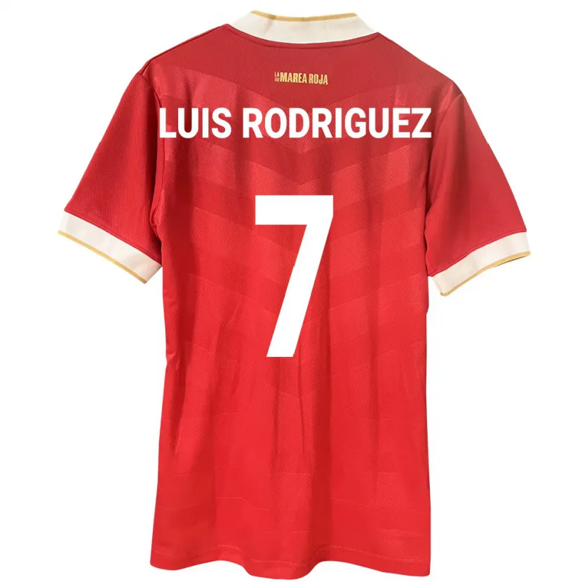 Danxen Mann Panama José Luis Rodríguez #7 Rød Hjemmetrøye Drakt Trøye 24-26 Skjorter T-Skjorte