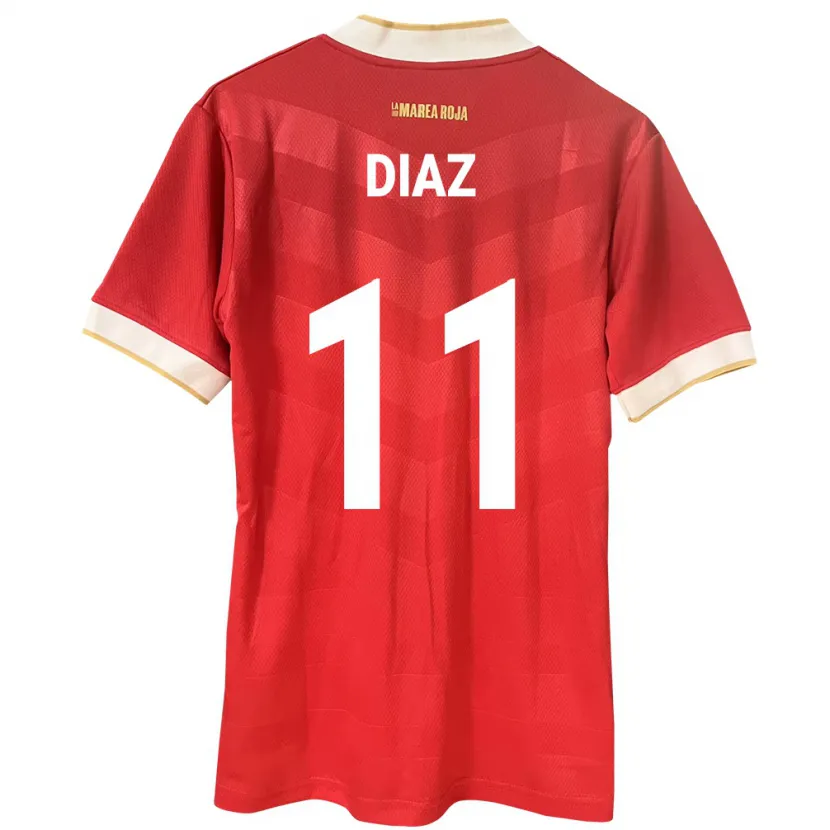 Danxen Mann Panama Ismael Díaz #11 Rød Hjemmetrøye Drakt Trøye 24-26 Skjorter T-Skjorte