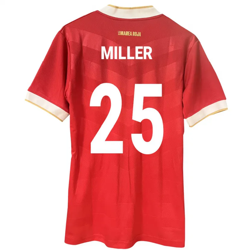 Danxen Mann Panama Roderick Miller #25 Rød Hjemmetrøye Drakt Trøye 24-26 Skjorter T-Skjorte