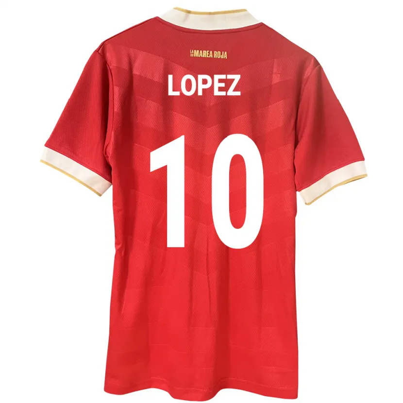 Danxen Mann Panama Ovidio Lopez #10 Rød Hjemmetrøye Drakt Trøye 24-26 Skjorter T-Skjorte