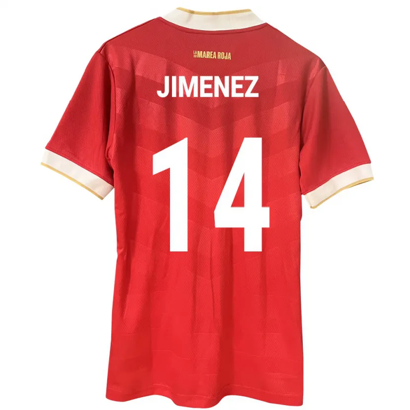 Danxen Mann Panama Juan Jiménez #14 Rød Hjemmetrøye Drakt Trøye 24-26 Skjorter T-Skjorte