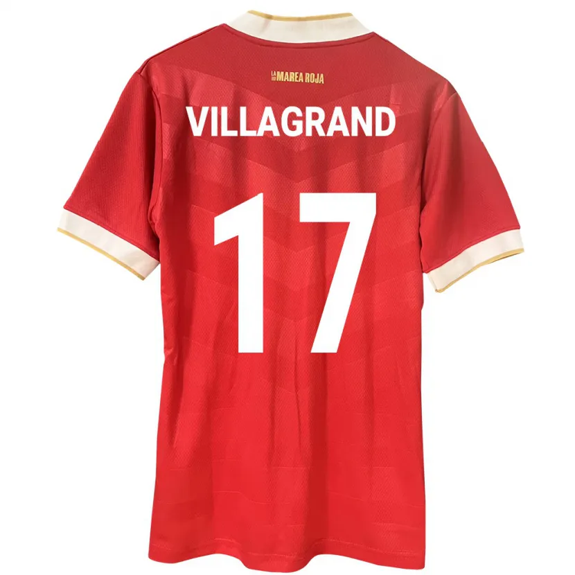 Danxen Mann Panama Gabriela Villagrand #17 Rød Hjemmetrøye Drakt Trøye 24-26 Skjorter T-Skjorte