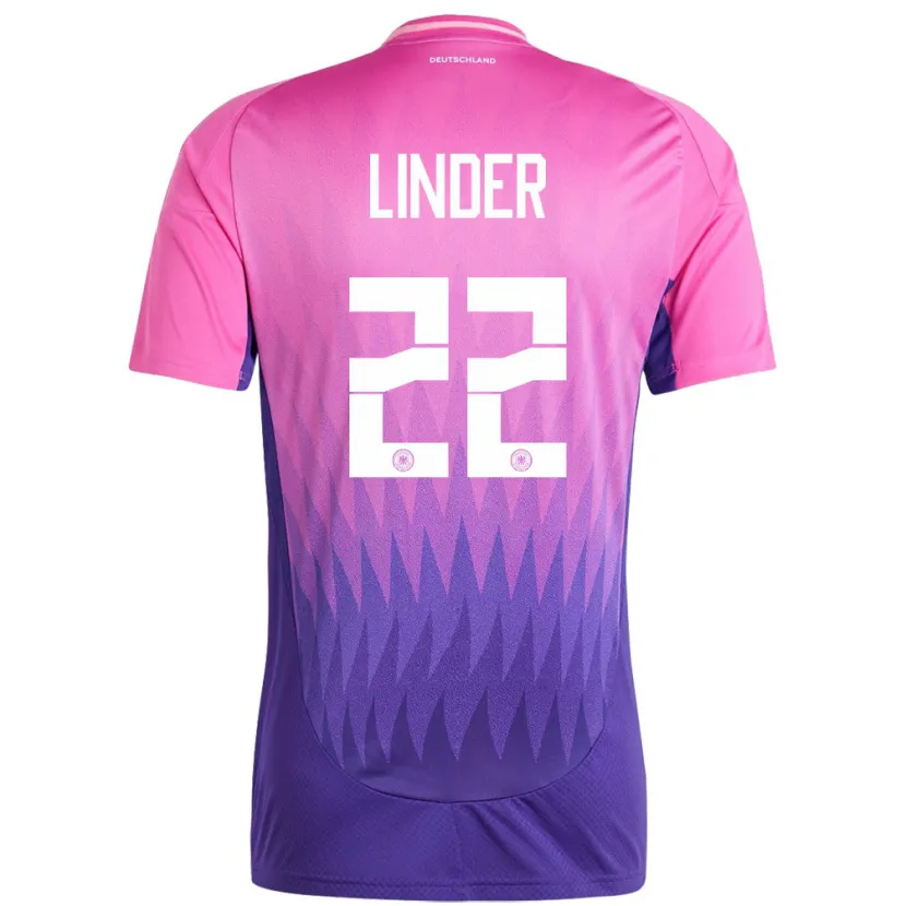 Danxen Mann Tyskland Sarai Linder #22 Rosa Lilla Bortetrøye Drakt Trøye 24-26 Skjorter T-Skjorte