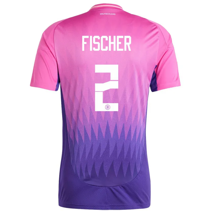 Danxen Mann Tyskland Kilian Fischer #2 Rosa Lilla Bortetrøye Drakt Trøye 24-26 Skjorter T-Skjorte