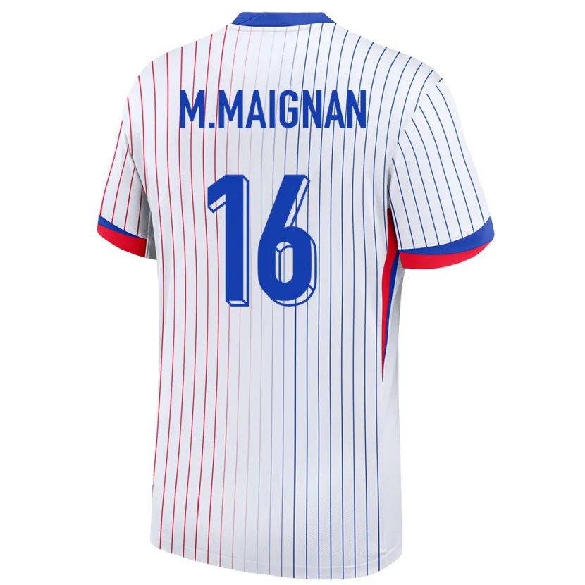 Danxen Mann Frankrike Mike Maignan #16 Hvit Bortetrøye Drakt Trøye 24-26 Skjorter T-Skjorte