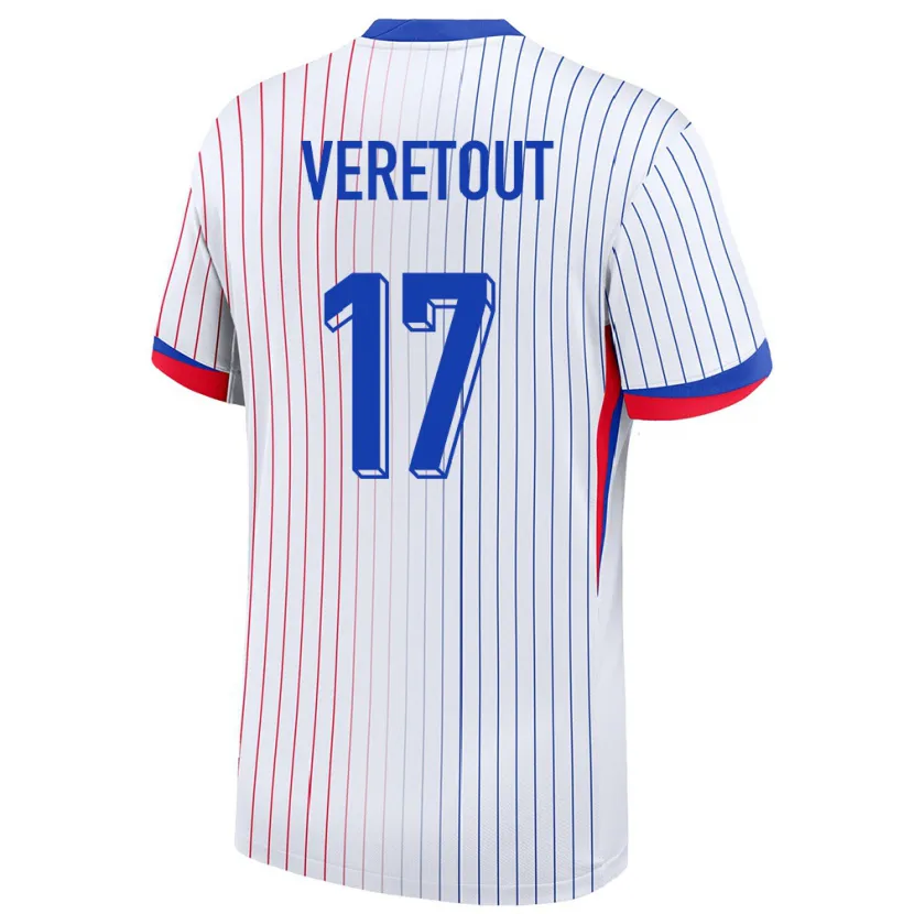 Danxen Mann Frankrike Jordan Veretout #17 Hvit Bortetrøye Drakt Trøye 24-26 Skjorter T-Skjorte