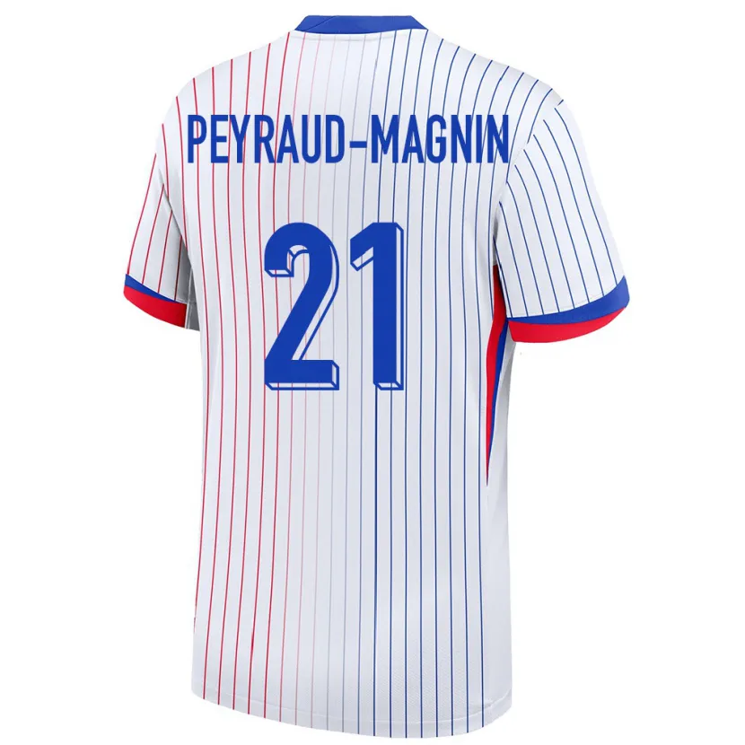 Danxen Mann Frankrike Pauline Peyraud Magnin #21 Hvit Bortetrøye Drakt Trøye 24-26 Skjorter T-Skjorte