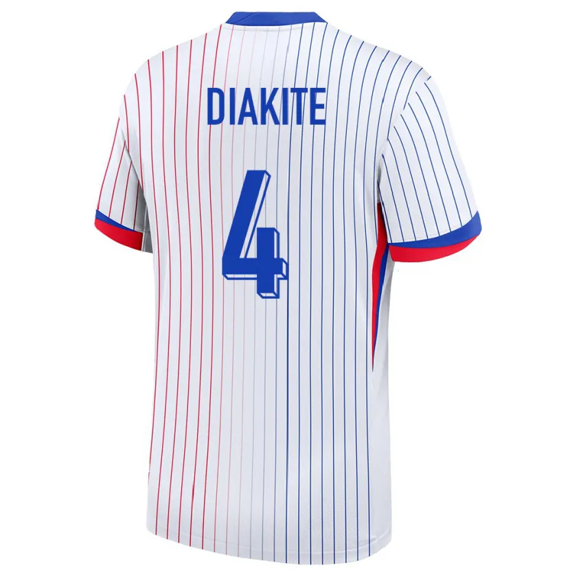 Danxen Mann Frankrike Bafode Diakite #4 Hvit Bortetrøye Drakt Trøye 24-26 Skjorter T-Skjorte