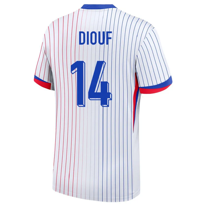 Danxen Mann Frankrike Andy Diouf #14 Hvit Bortetrøye Drakt Trøye 24-26 Skjorter T-Skjorte
