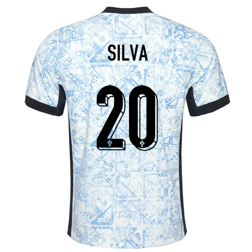 Danxen Mann Portugal Fabio Silva #20 Kremblå Bortetrøye Drakt Trøye 24-26 Skjorter T-Skjorte