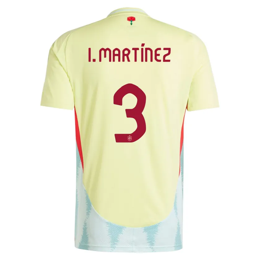 Danxen Mann Spania Inigo Martinez #3 Gul Bortetrøye Drakt Trøye 24-26 Skjorter T-Skjorte