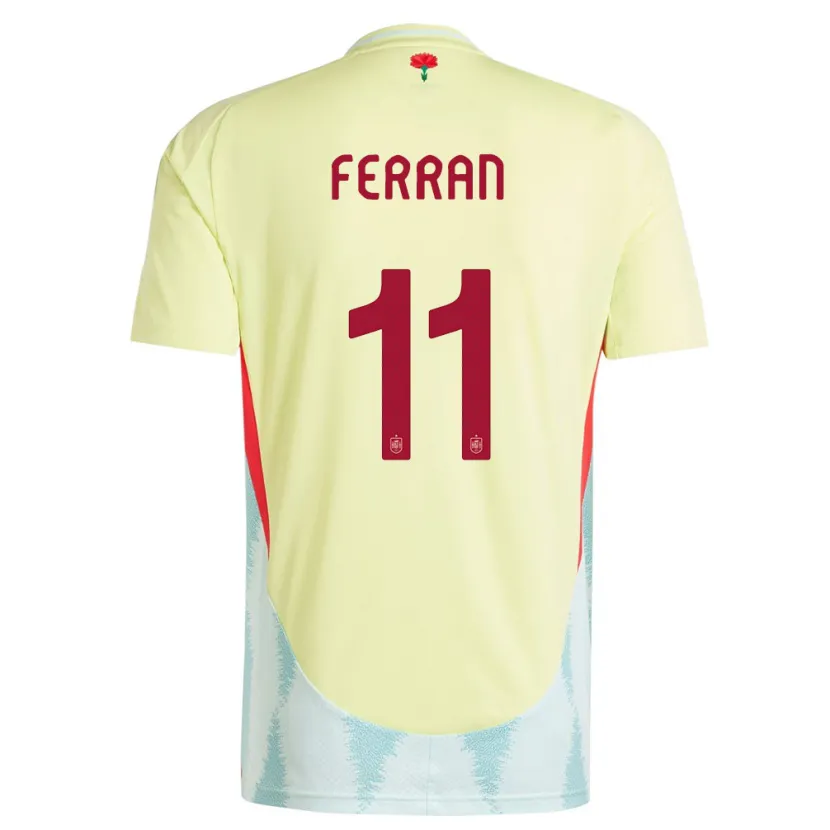 Danxen Mann Spania Ferran Torres #11 Gul Bortetrøye Drakt Trøye 24-26 Skjorter T-Skjorte