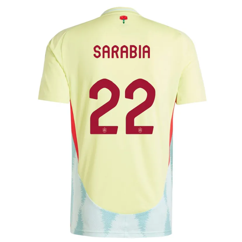 Danxen Mann Spania Pablo Sarabia #22 Gul Bortetrøye Drakt Trøye 24-26 Skjorter T-Skjorte