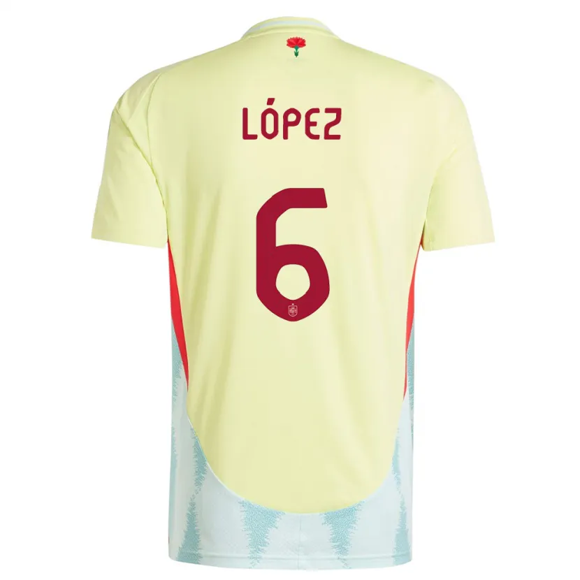 Danxen Mann Spania Maitane Lopez #6 Gul Bortetrøye Drakt Trøye 24-26 Skjorter T-Skjorte