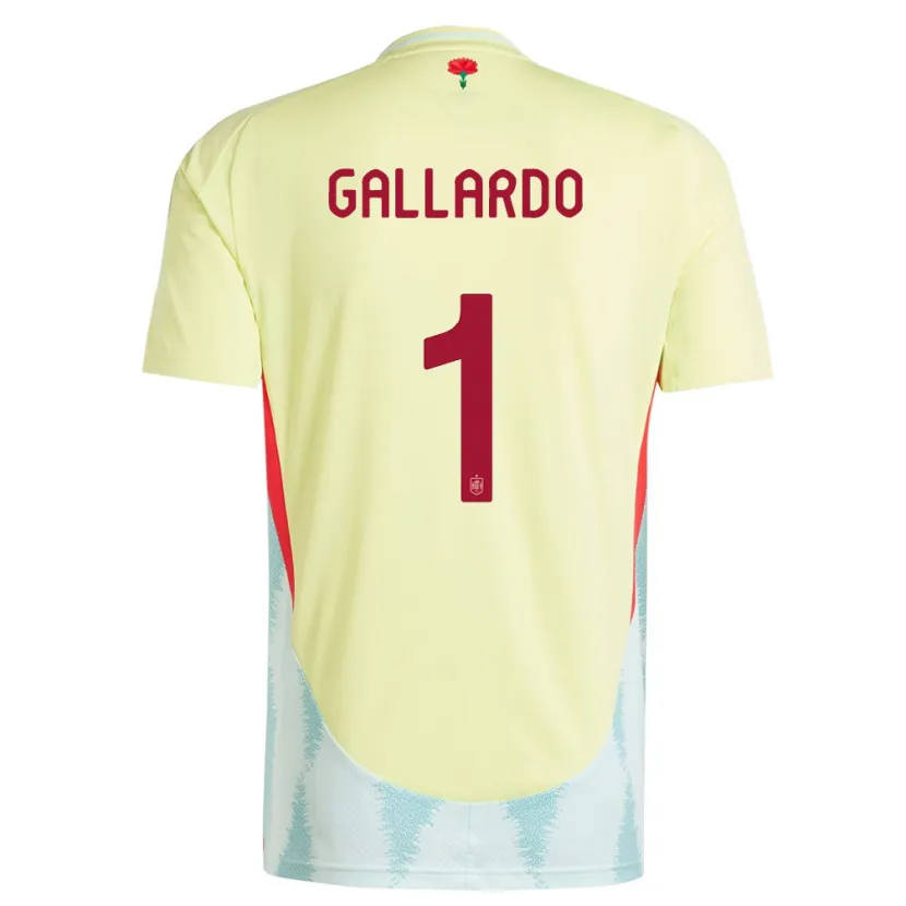 Danxen Mann Spania Dolores Gallardo #1 Gul Bortetrøye Drakt Trøye 24-26 Skjorter T-Skjorte